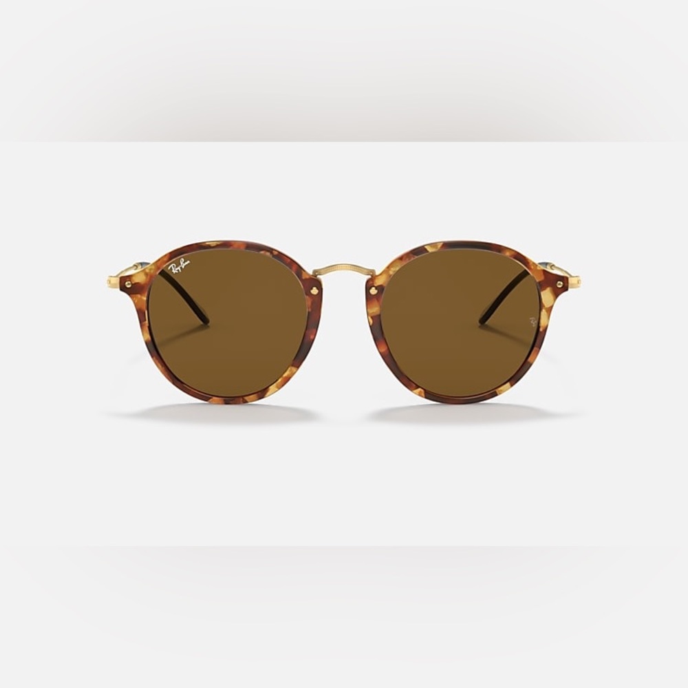 Ray Ban Round Fleck sunglasses - tortoise/brown gold